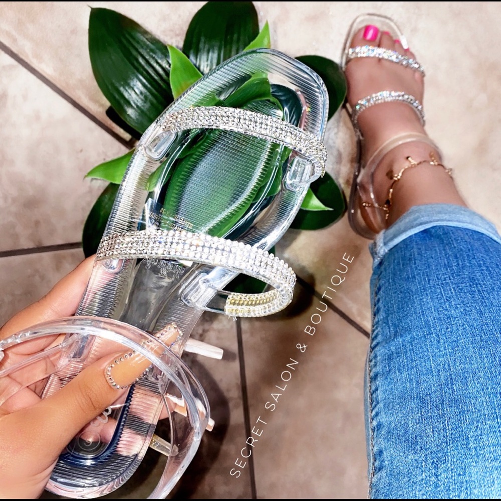 Jelly rhinestone sandals